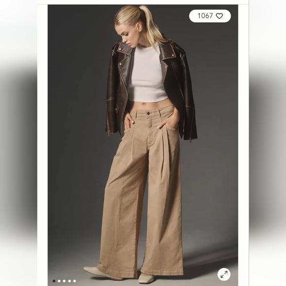 Anthropologie Maeve Oversized Wide-Leg Chino Pants - Picture 2 of 10